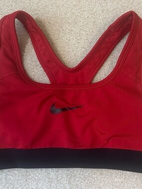 Girls Nike Red and Black Racerback Sports Bra